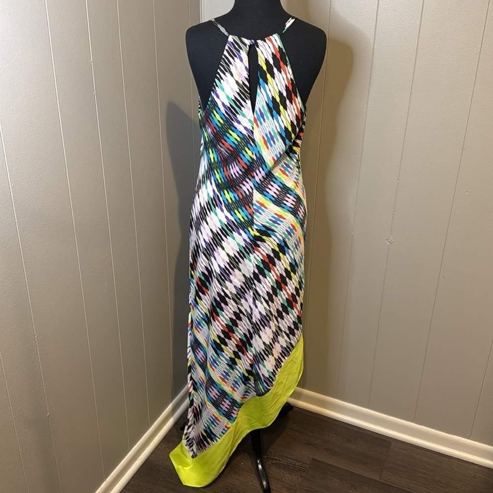 Laundry by Shelli Segal Women’s 8 Strap Maxi Dress Asymmetrical Abstract Pattern - Picture 4 of 9